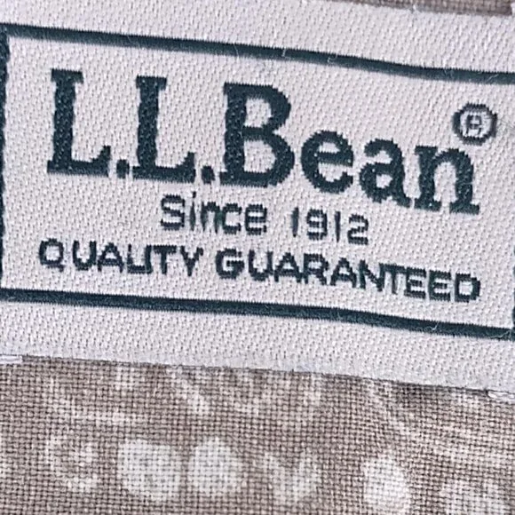 L.L. Bean 100% Cotton Tan Short Sleeve Button Down Hawaiian Shirt Size XLT - Picture 7 of 9
